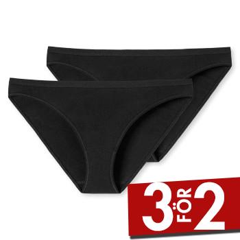 Schiesser Trosor 2P 95-5 Organic Cotton Mini Briefs Svart bomull 3XL Dam