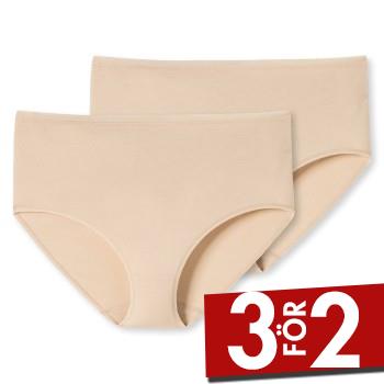 Schiesser Trosor 2P 95-5 Organic Cotton Midi Briefs Beige bomull 4XL Dam