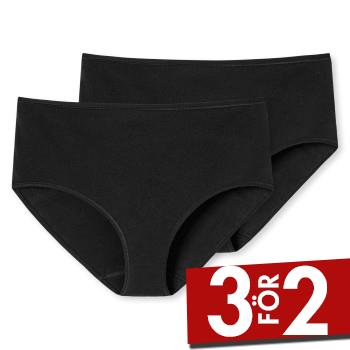 Schiesser Trosor 2P 95-5 Organic Cotton Midi Briefs Svart bomull 4XL Dam