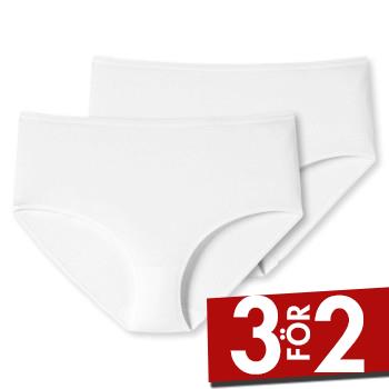 Schiesser Trosor 2P 95-5 Organic Cotton Midi Briefs Vit bomull 4XL Dam