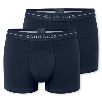 Schiesser Kalsonger 2P Cotton Flex Trunks Marin bomull Small Herr