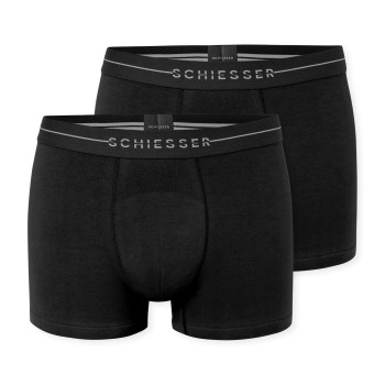 Schiesser Kalsonger 2P Cotton Flex Trunks Svart bomull Medium Herr