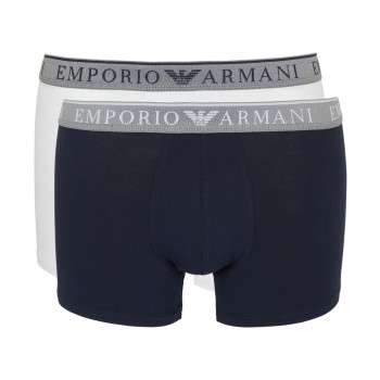 Armani Endurance Logo Boxer Brief Kalsonger 2P Vit/Blå bomull Small Herr