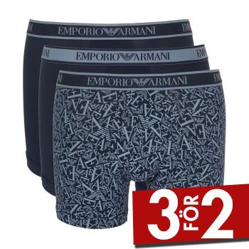 Armani Logo Boxer With Long Leg Kalsonger 3P Bl&aring; bomull Small Herr