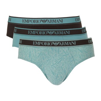 Armani Logo Brief With Core Logo Kalsonger 3P Svart/Blå bomull Small Herr