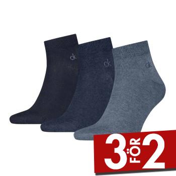 Calvin Klein Strumpor 3P Classic Quarter Socks For Men Marin/Bl&aring; Strl 39/42 Herr