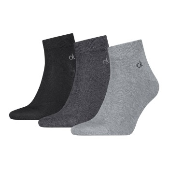Calvin Klein Strumpor 3P Classic Quarter Socks For Men Grå Strl 43/46 Herr