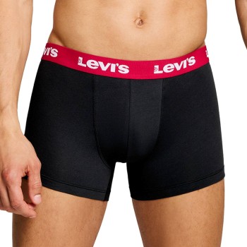Levis Kalsonger 2P Repeat Logo Boxer Brief Svart/Vit bomull Small Herr