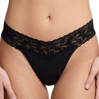 Hanky Panky Trosor Supima Cotton Original Rise Thong Svart One Size Dam | apparel & accessories - clothing - underwear & socks - lingerie | ModeLejon