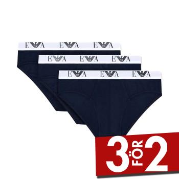 Armani Stretch Jersey Briefs With Logo Kalsonger 3P Marin bomull Small Herr