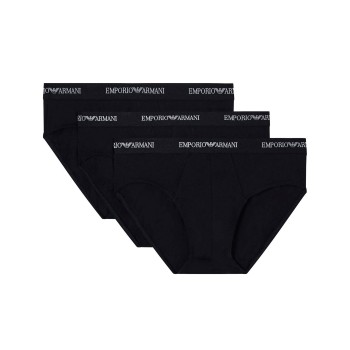 Armani Stretch Jersey Briefs Kalsonger 3P Svart bomull Small Herr
