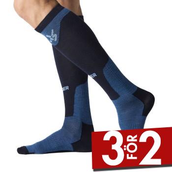 Seger Strumpor Alpine Advanced Light Wool Compression Marin/Bl&aring; Strl 34/36