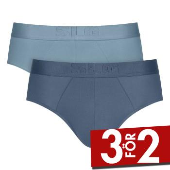 Sloggi Kalsonger 2P SLG Base Soft Midi Briefs Bl&aring; Small Herr
