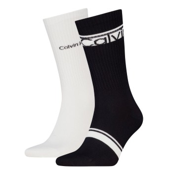 2-Pack Calvin Klein Cotton Logo Stripe Crew Socks