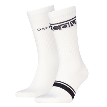 2-Pack Calvin Klein Cotton Logo Stripe Crew Socks