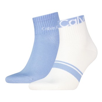 2-Pack Calvin Klein Cotton Logo Stripe Ankle Socks