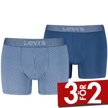 Levis Kalsonger 2P Boxer Briefs Cotton Check Bl&aring; bomull Medium Herr