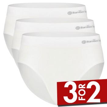Bamboo basics Trusser 3P Belle Seamless Full Brief Hvid Small Dame billede