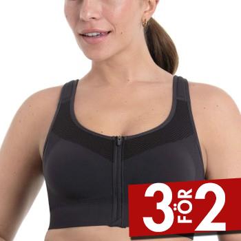 Anita BH Active Front Zip Sports Bra M&ouml;rkgr&aring; nylon Small Dam