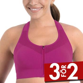 Anita BH Active Front Zip Sports Bra M&ouml;rkrosa nylon Small Dam