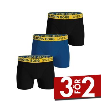 Bj&ouml;rn Borg Kalsonger 3P Cotton Stretch Boxers Sweden Svart/Bl&aring; bomull Medium Herr