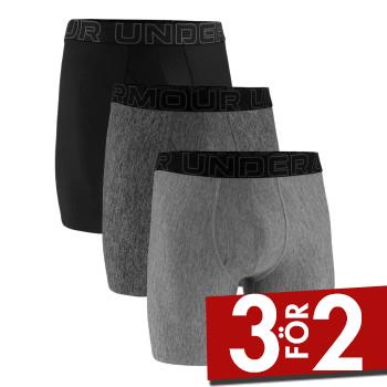 Under Armour Kalsonger 3P Performance Tech Solid 9in Boxers Gr&aring;/Svart polyester Medium Herr