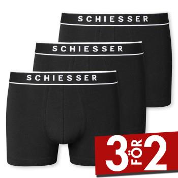 Schiesser Kalsonger 3P Organic Cotton Boxer Briefs 3XL-4XL Svart bomull 3XL Herr