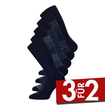 Claudio 5P Socks Bamboo Blaugestreift Gr 40/47 Herren