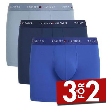 Tommy Hilfiger Kalsonger 3P Signature Microfibre Boxer Brief Bl&aring;/Ljusbl&aring; polyester Small Herr