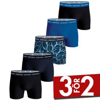 Bj&ouml;rn Borg Kalsonger 5P Multi Cotton Stretch Boxer Svart/Bl&aring; bomull Small Herr