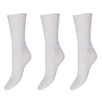 Decoy Strømper 3P Thin Comfort Top Socks Lysgrå Strl 37/41 Dame