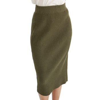 Pierre Robert Capsule Wool Pencil Skirt Groen X-Large Dames