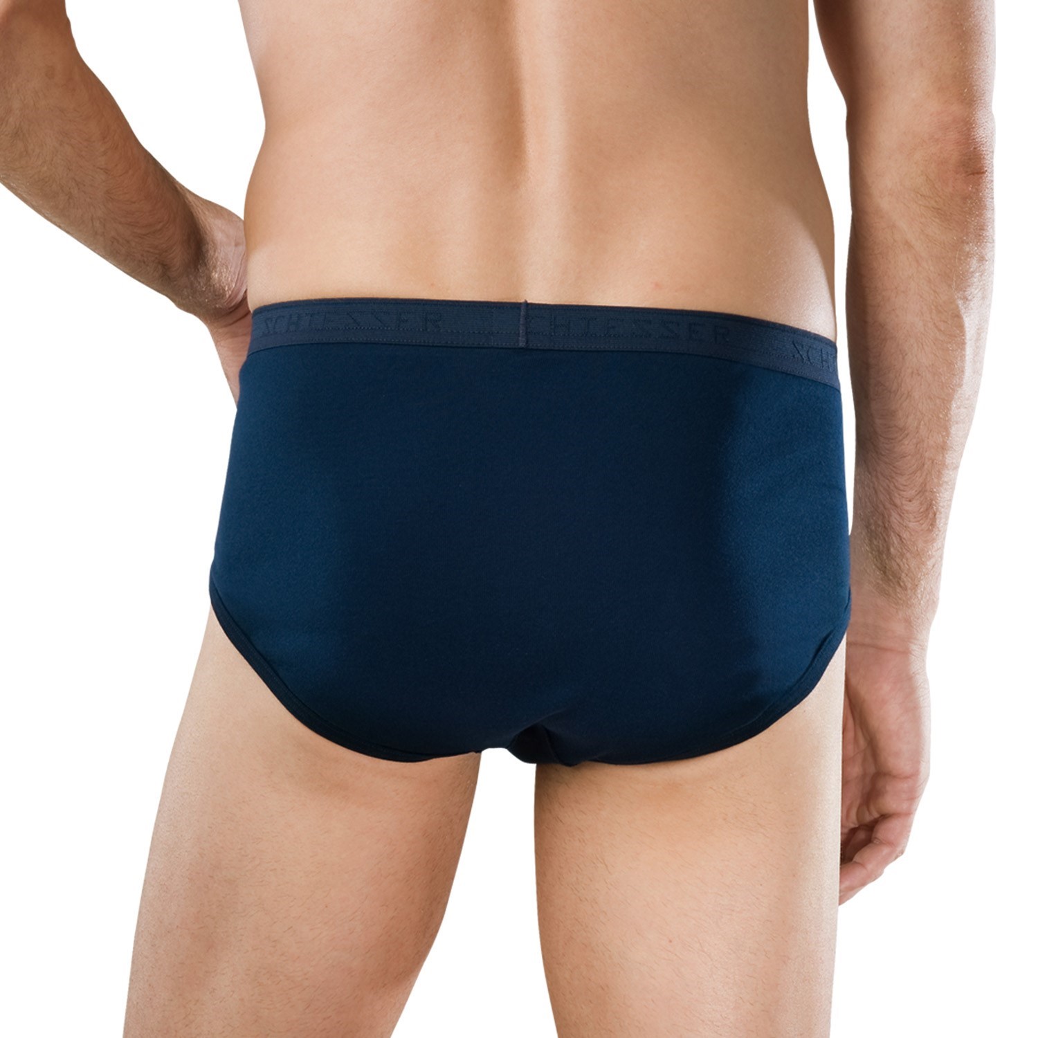 Schiesser Men's Sports Briefs with Fly - Original Fine Rib