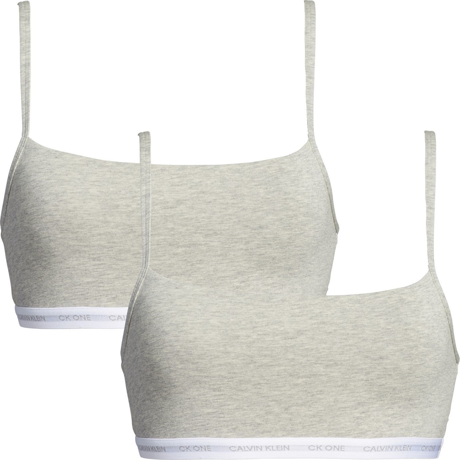 Calvin Klein CK One Exclusive unlined 2 pack cami strap bralettes in black  and grey