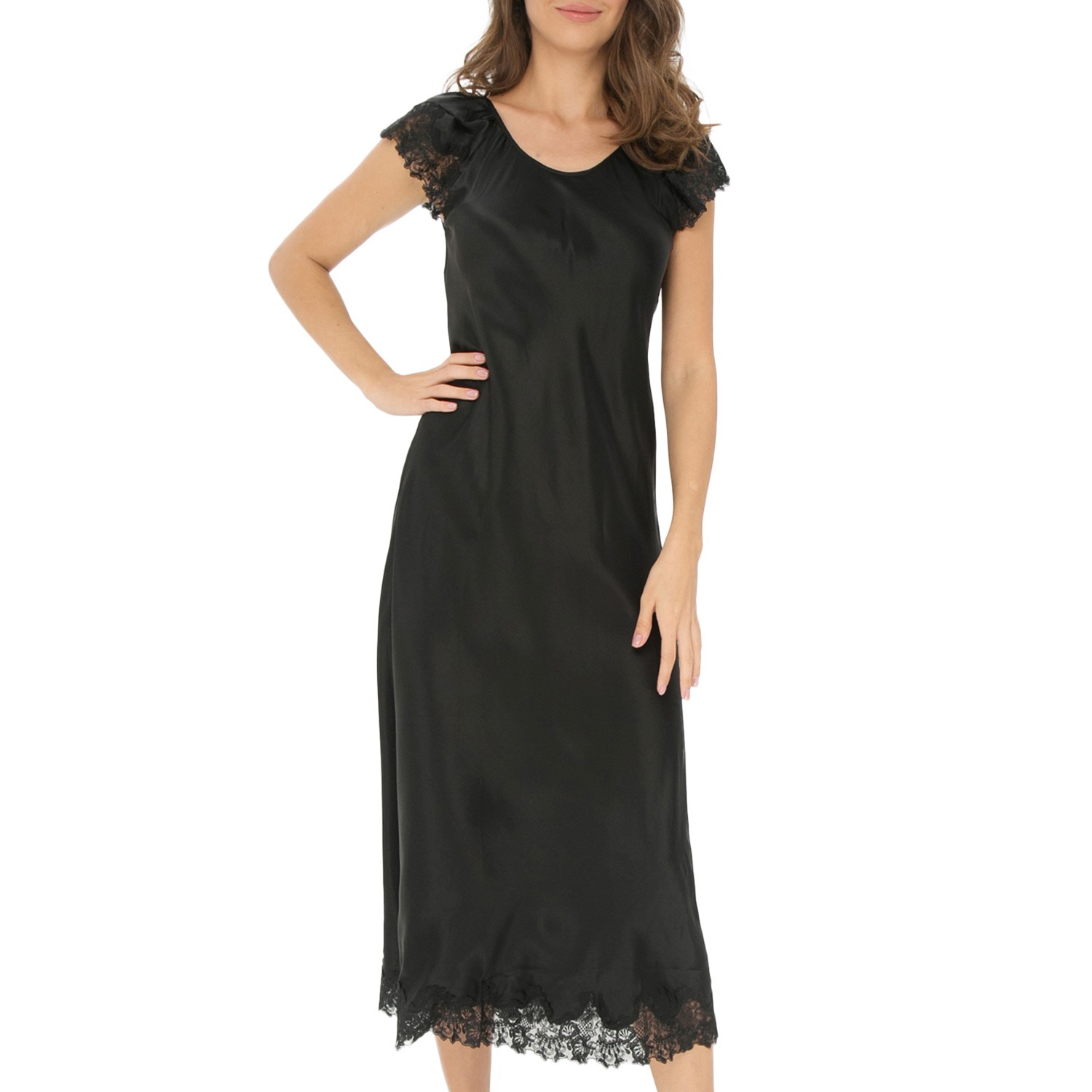 Pure silk hot sale long nightdress