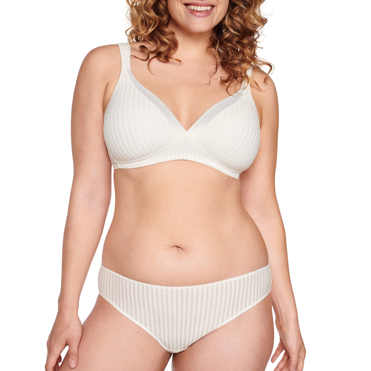 Reggiseno Senza Ferretto Naturana In Cotone Morbido – Bianco, Taglia 90, Spalline Imbottite