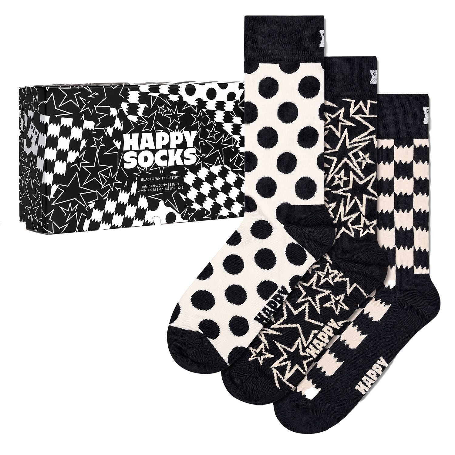 Happy Socks Black and White Socks Gift Box