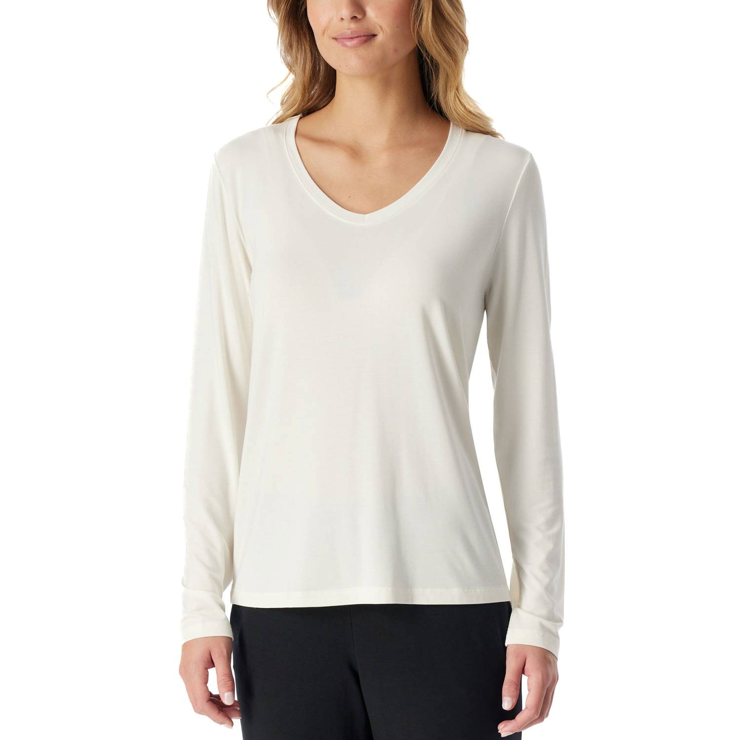 Schiesser Women Mix and Relax V-neck Long Sleeve